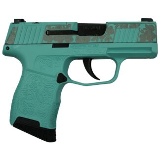 Sig Sauer "Gun & Roses-Robin's Egg Blue" P365 Optic Ready Handgun 9mm Luger 10rd Magazines(2) 3.1" Barrel X-RAY 3 Sights