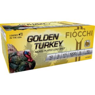 Fiocchi Golden Turkey 12 Gauge 3 in Shell Nickel-Plated Lead #5 Shot, 1-3/4 oz, 10 Rounds