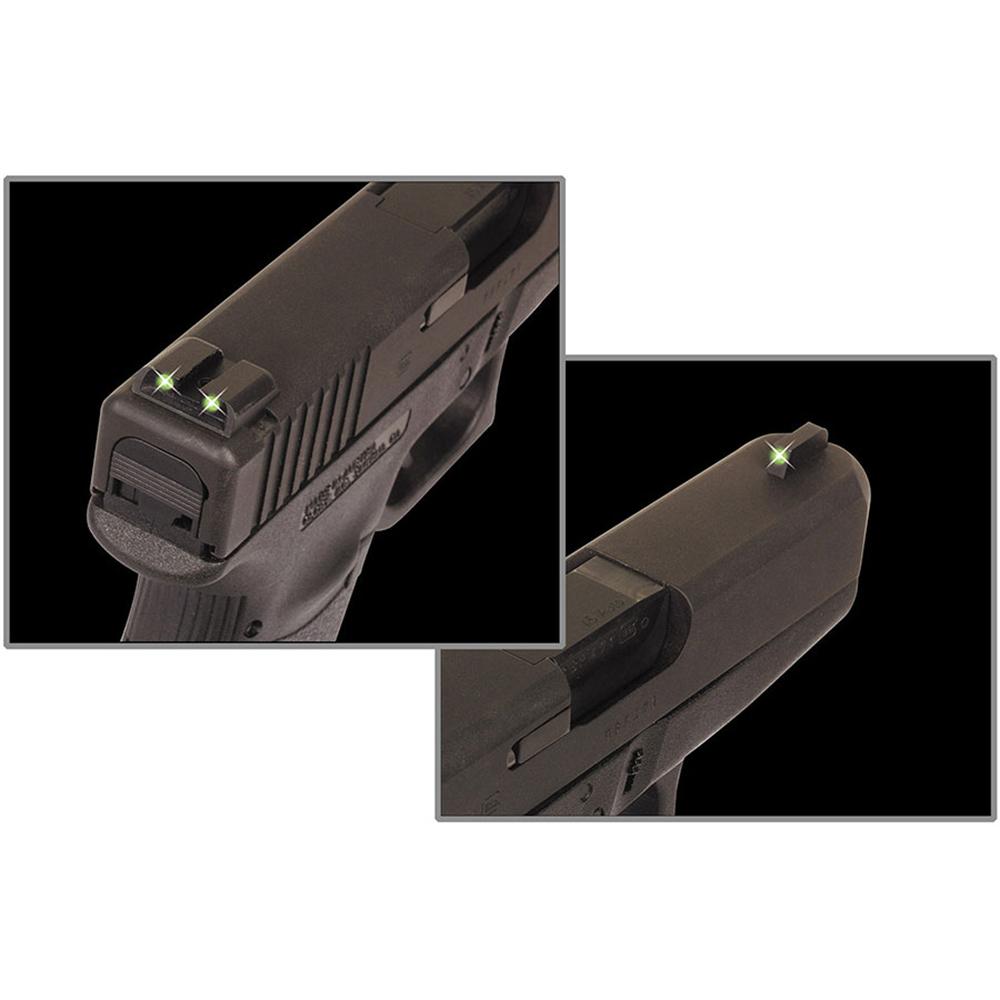 Truglo TG231G1A Tritium Night Sights for Glock 42/43/43X/48, Front Green Rear Green