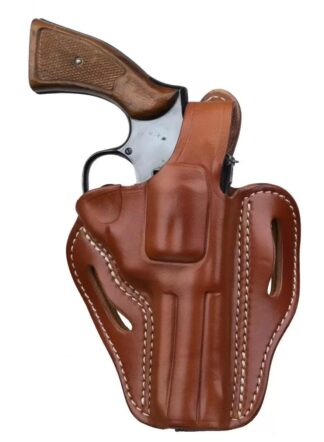 1791 Gunleather RVHX-3 Revolver Thumbreak Size 3 Classic Brown Leather RH Belt Slide, front view