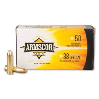 Armscor Handgun Ammunition .38 SPL 158 gr FMJ 891 fps 50/ct