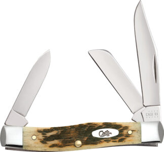 Case Stockman Medium Folding Pocket Knife, 2.57/1.88/1.76 in Blades, Chrome Vanadium Steel