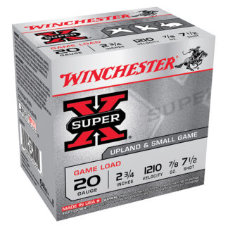 Winchester Super-X 20 Gauge 2.75 in #7.5 Game Load, 7/8 oz, 25 Rounds