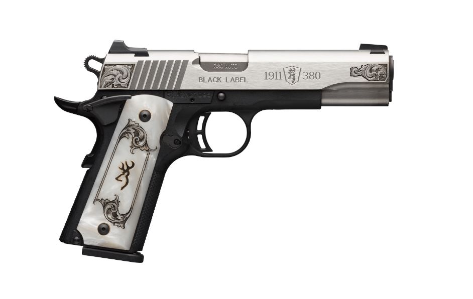 Browning 1911 Black Label Medallion 380 ACP 4.25 in Barrel, 8+1, Matte Stainless/Matte Black