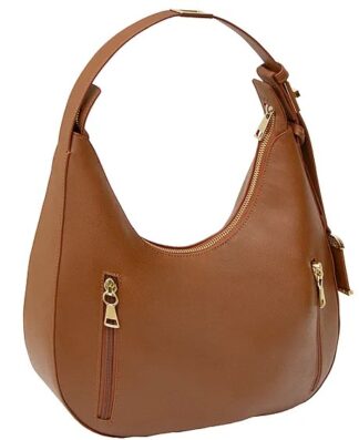 Bulldog Cases Hobo Style Concealed Carry Purse Hobo Shoulder Bag, Cognac