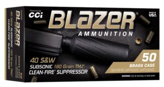 CCI Blazer Brass .40 S&W 180 Grain TMJ 50 Rounds Per Box