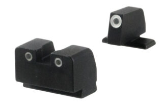 AmeriGlo SG181 Optic Compatible Sight for Sig Sauer Tall Suppressor Green Tritium White Outline Front Sight-Green Tritium White Outline Rear Sight
