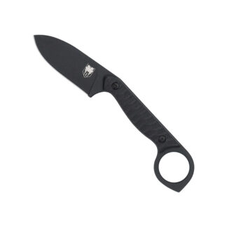 Cobratec Wolfteeth 2.75 in 14C28N Steel EDC Fixed Blade, Black G10 Handle
