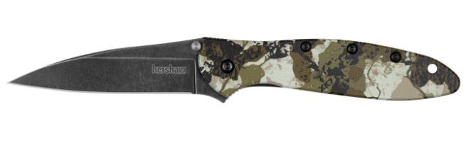 Kershaw Leek 3 in Assisted Folding Knife, Kings Camo Aluminum, Blackwash Blade