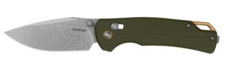 Kershaw Proximal Folding Knife 3.15 in Drop Point Blade, Olive G10/Stonewash