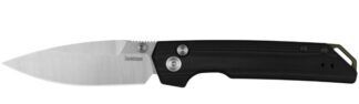 Kershaw Iridium Folding Knife 3.4 in Spear Point Blade, Black G10, Satin/Stonewash