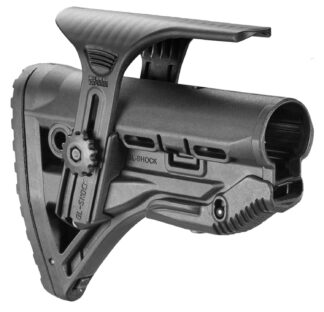 FAB Defense GL-Shock CP Buttstock for AR-15/M4/M16, Black Adjustable Cheek Rest Anti-Rattle