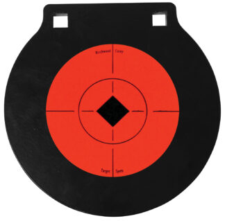 Birchwood Casey World of Targets Double-Hole AR500 Steel Gong 6 in, Hanging, Black/Orange