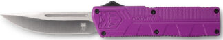 Cobratec Knives Lightweight OTF 3.25in D2 Steel Drop Point Purple Aluminum Handle