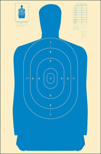 Action Target B-27SBLUE Qualification Standard Full Size Blue/White Paper Target, 24 x 45 in