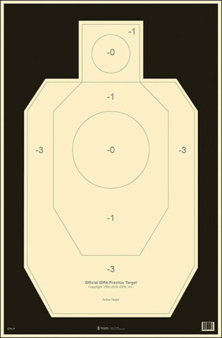 Action Target IDPA Practice Target Hanging 23 in x 35 in Black/White, 100 Per Box