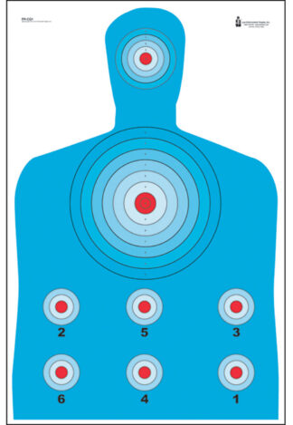Action Target High Visibility Fluorescent Target, 23 x 35 in, Black/Red/Blue, 100 Per Box