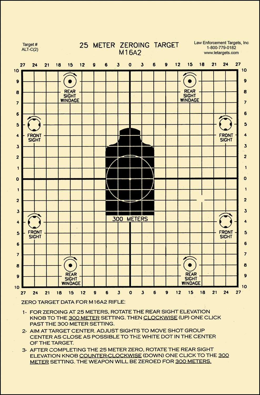 Action Target ALTC2100 25 Meter Sighting Zeroing Target, Center Mass Tagboard (8.75 in x 11.5 in)