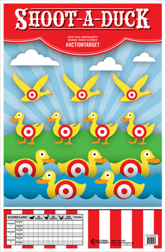 Action Target Arcade Classic Target Hanging Ducks 23 in x 35 in, 100 Targets Per Box