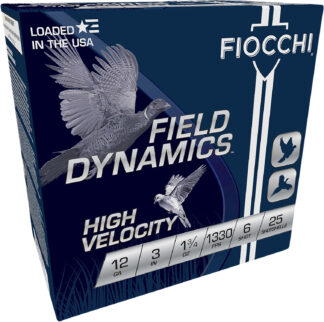 Fiocchi Field Dynamics 12 Gauge 3 in #6 Lead Shot High Velocity, 1 3/4 oz, 25/Box