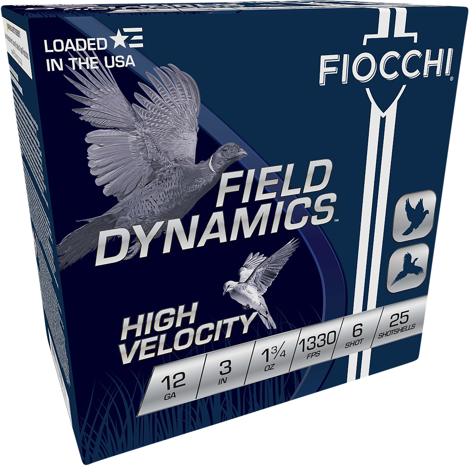Fiocchi Field Dynamics 12 Gauge 3 in #6 Lead Shot High Velocity, 1 3/4 oz, 25/Box