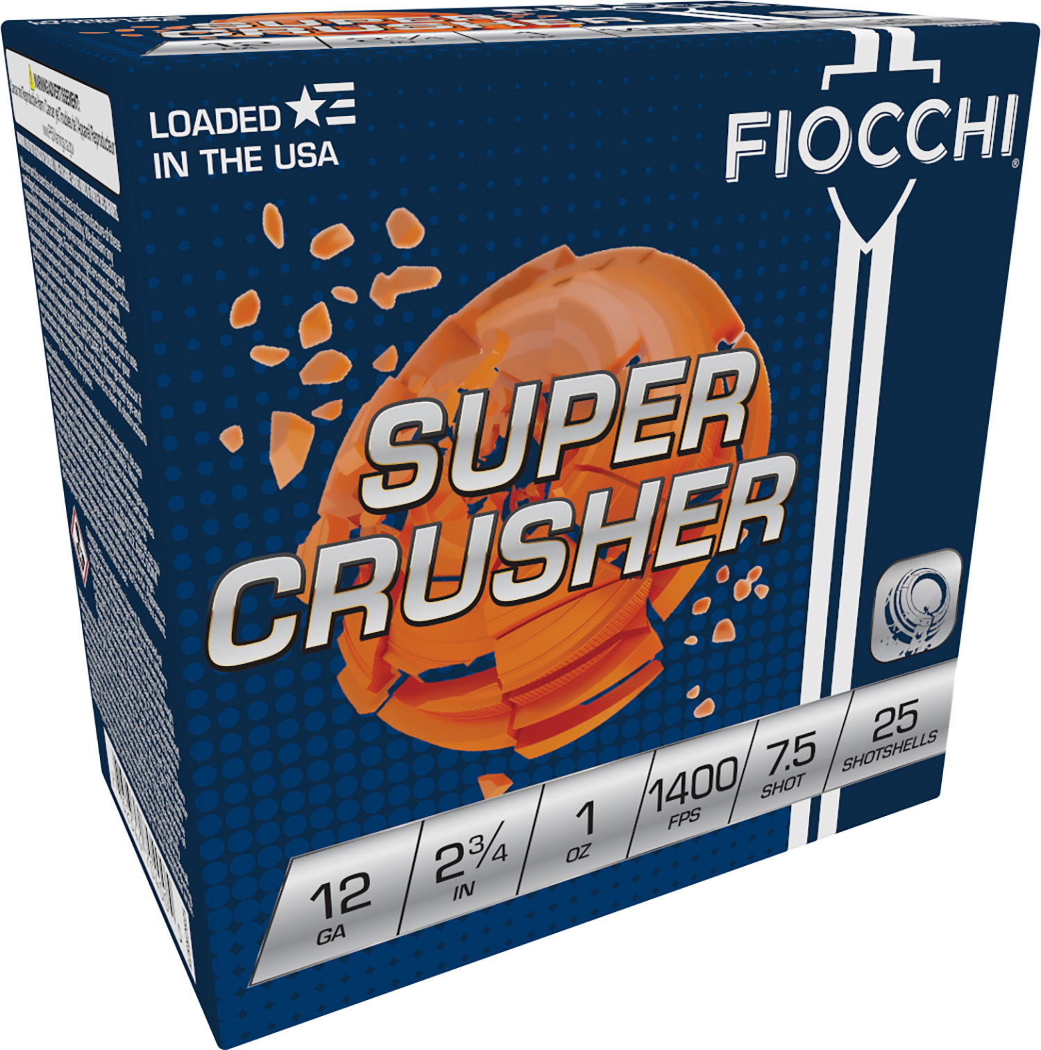 Fiocchi 12SCRS75 Exacta Target Super Crusher 12Gauge 2.75" 1oz 7.5Shot 25 Per Box/10 Case