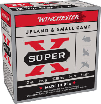 Winchester Super-X 12 Gauge 2.75 in High Brass #6 Lead Shot 1-1/4 oz, 25 Rounds
