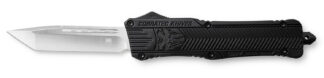 CobraTec Knives LBCTK1LTNS CTK-1 Large 3.25" OTF Tanto Plain D2 Steel Blade/Black Aluminum Handle Features Glass Breaker Includes Pocket Clip