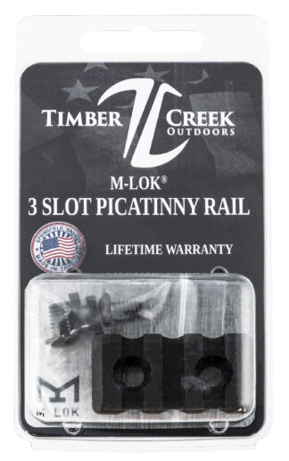 Timber Creek Outdoors M3SPRBL M-LOK 3 Slot Picatinny Rail Black Anodized