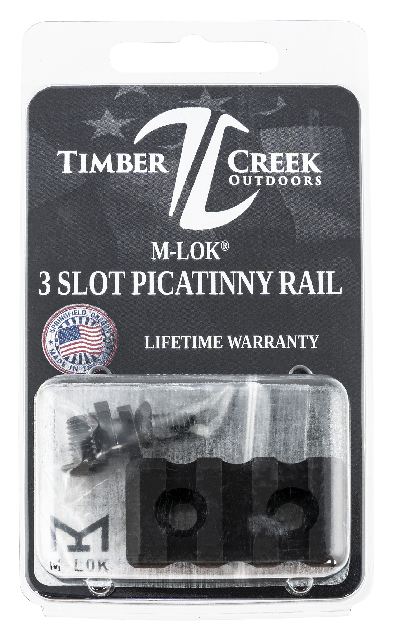 TIMBER CREEK OUTDOOR INC M-LOK 3 Slot Picatinny Rail Black Anodized