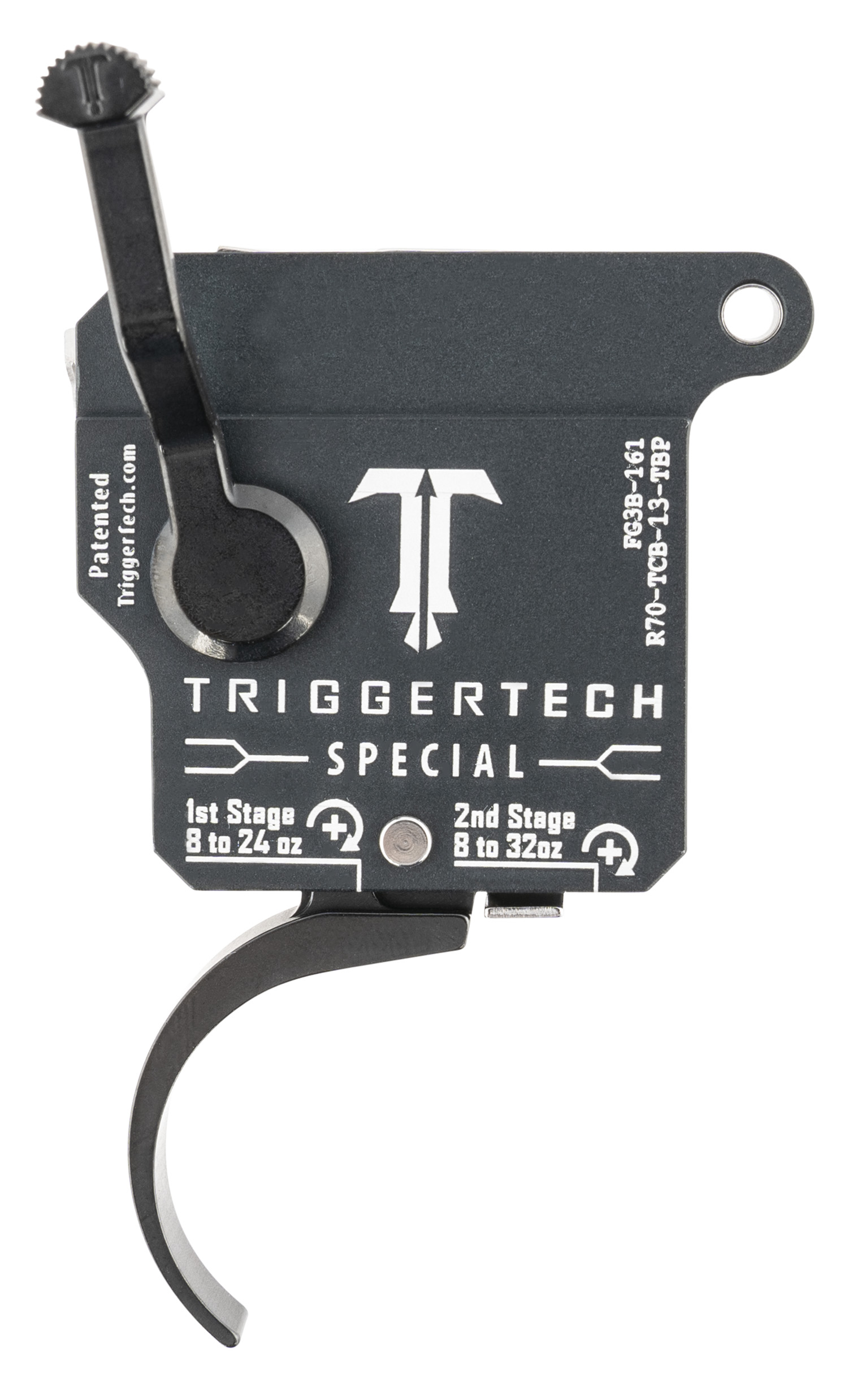 TriggerTech Model 700 Two-Stage Pro Curved Trigger, 1-3.50 lbs, Matte Gray/Black, Right