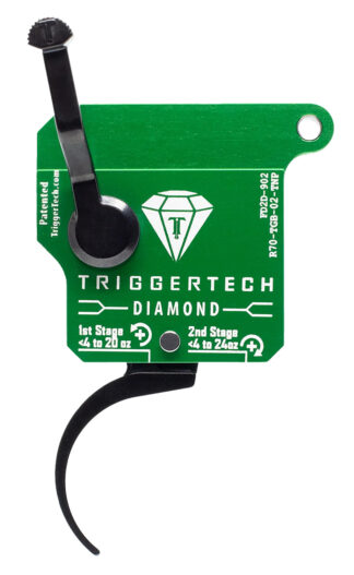 TriggerTech Diamond Two-Stage Pro Curved Trigger for Remington 700 Right, Green/Black Parts
