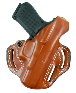 DeSantis 001TAB6Z0 Thumb Break Scabbard OWB Tan Leather Belt Slide Holster Right Hand