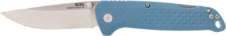 SOG Adventure LB 3.5 in 5Cr13MoV SS Drop Point Folding Knife (Nordic Blue)