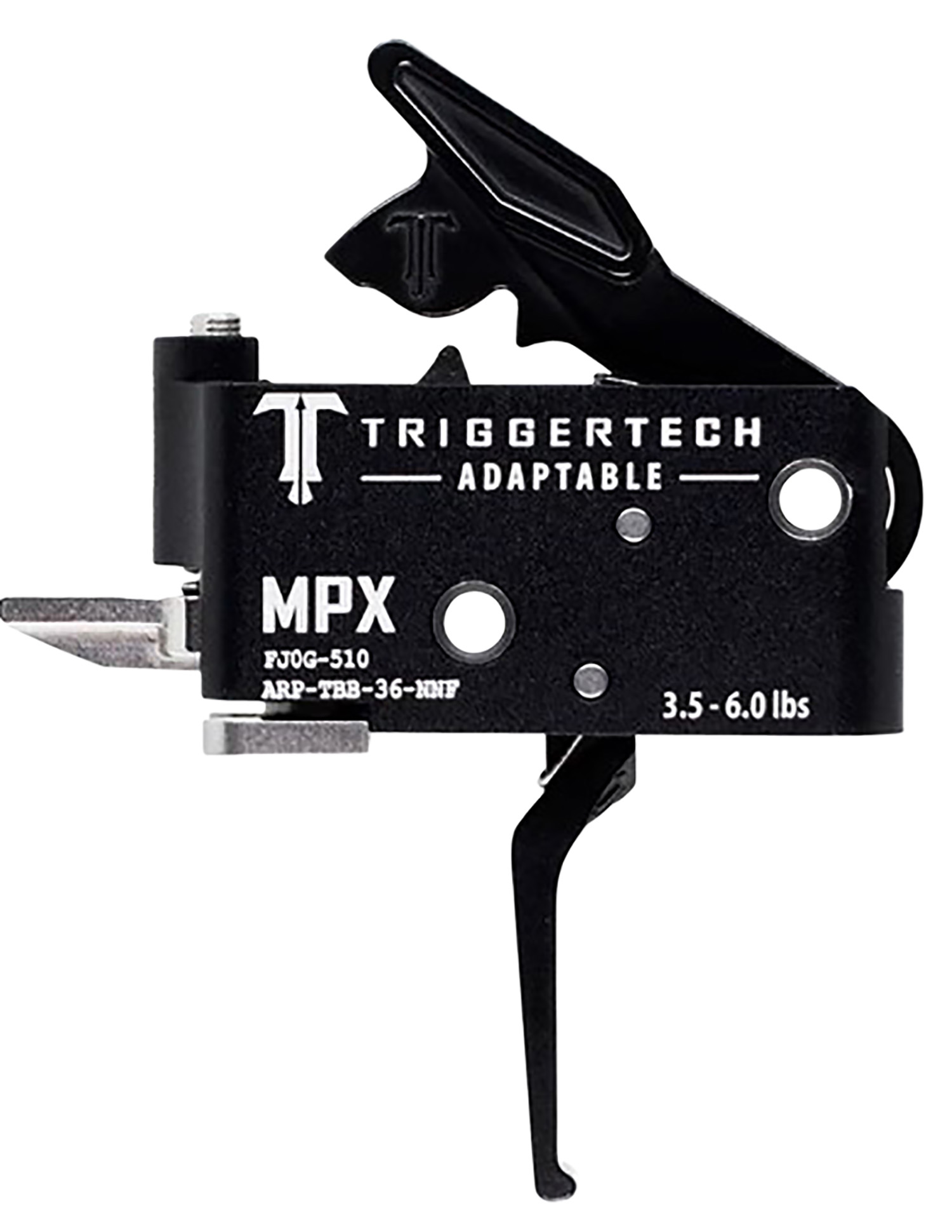 Trigger Tech Adaptable Two-Stage Flat Trigger for SIG MPX (3.50-6 lb), Black PVD