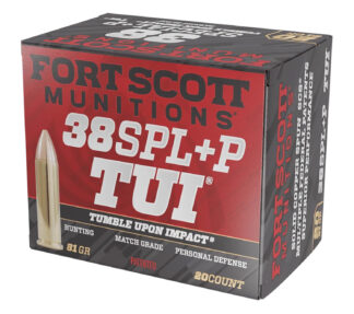Fort Scott Munitions TUI .38 Special +P 81 Gr Solid Copper Spun 20-Round Box