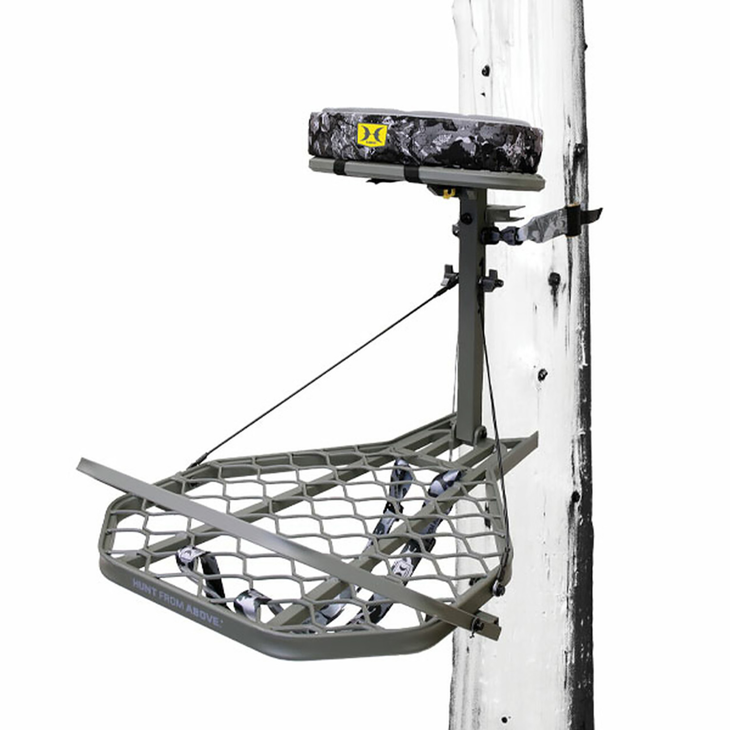 Hawk Helium Pro Hang-on Tree Stand Aluminum Powder-Coated Gray, 16 x 10 Seat