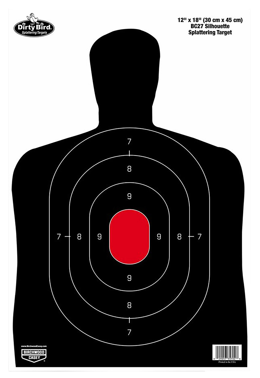 Birchwood Casey Dirty Bird Silhouette Tagboard Targets 12 in x 18 in, 50 Per Pkg