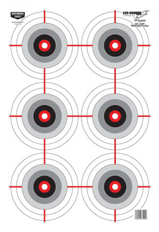 Birchwood Casey EZE-Scorer Bullseye Targets 12 in x 18 in Black/White, Pkg of 100