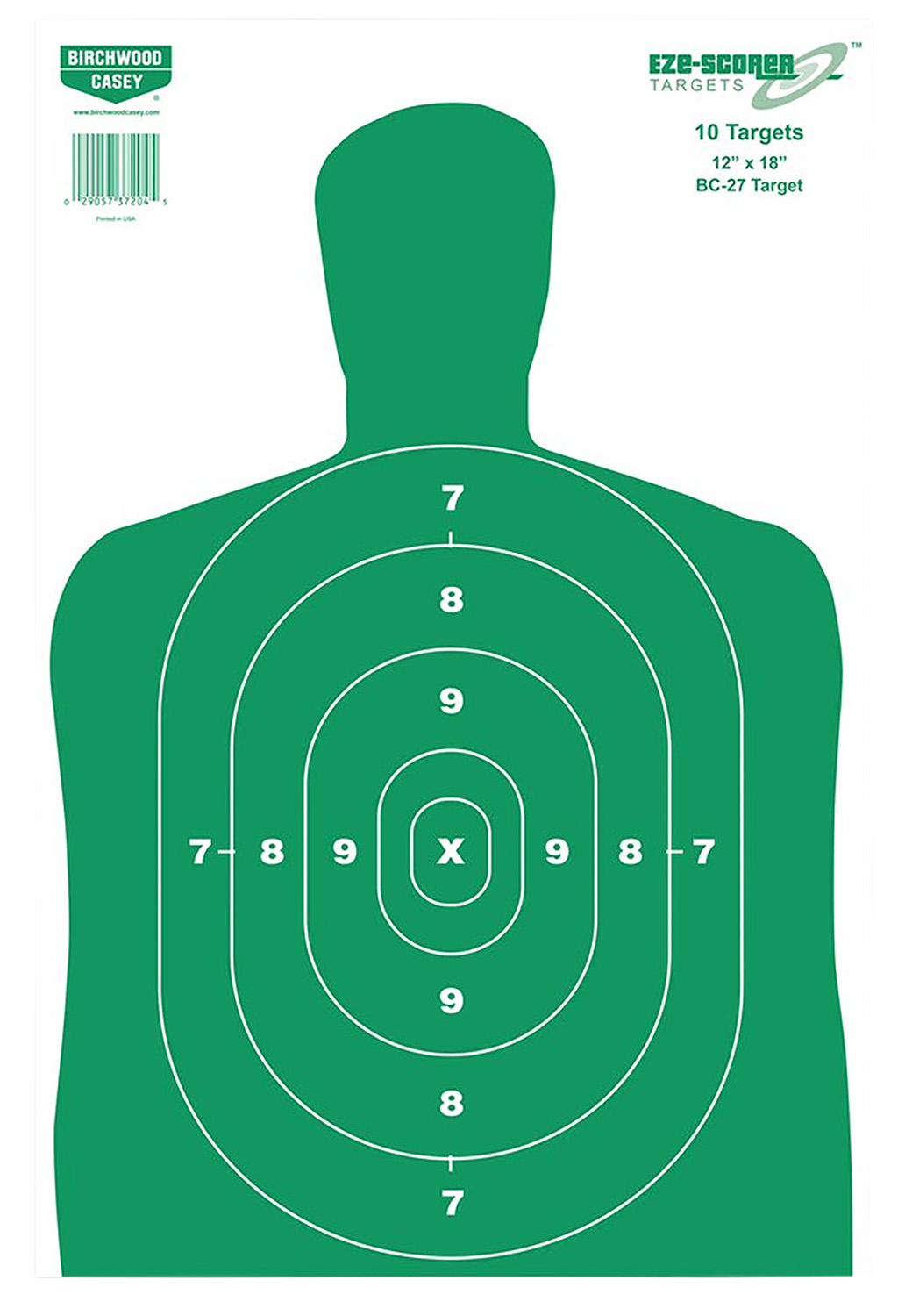 Birchwood Casey EZE-Scorer BC-27 Silhouette Paper Targets 12 x 18 in, Pkg of 100