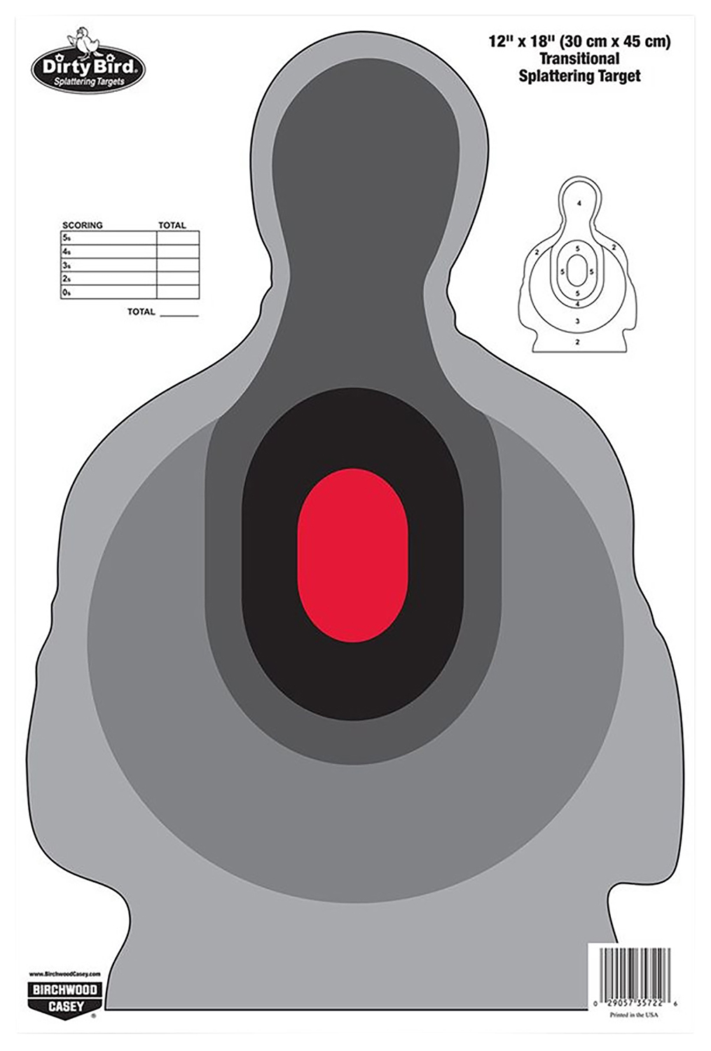 Birchwood Casey 35722 Dirty Bird Silhouette Tagboard Target, 12 x 18 in, 100-Pack