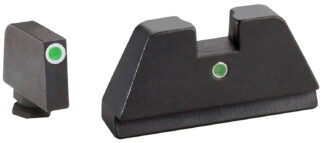 AmeriGlo GL191 XL Tall Optic-Compatible Suppressor Sights, Green Tritium I-Dot, Black