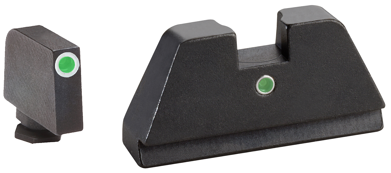 AmeriGlo GL191 XL Tall Optic-Compatible Suppressor Sights, Green Tritium I-Dot, Black
