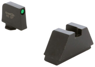 AmeriGlo GL810 Optic Compatible Sight Set for Glock  2XL Tall Green Tritium Black Outline Front Sight-Black Rear Sight