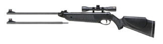 Beeman 1022 Black Club Combo 22 Caliber 1-Round Break Action Air Rifle with Fiber Optic Sights, 4x32 Scope