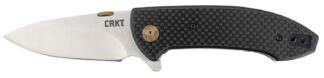 Columbia River CRKT 4620 Avant 3.18 In Folding Spear Point Knife, Satin 8Cr14MoV, Black Carbon Fiber/G10