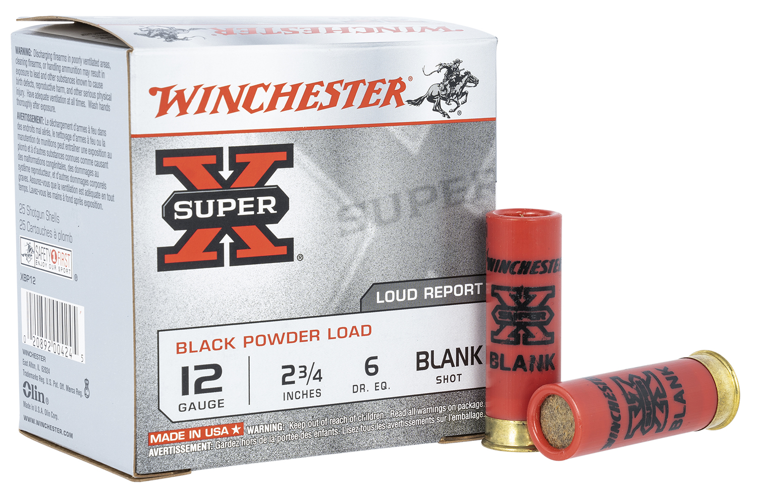 Winchester Super X 12 Gauge Blank Ammo 25 Rounds Per Box