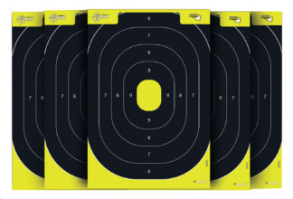 EZ-Aim Splash Reactive Paper Targets, IPSC Silhouette, Chartreuse/Black, 12.5 x 18.25 in, 30-Pack