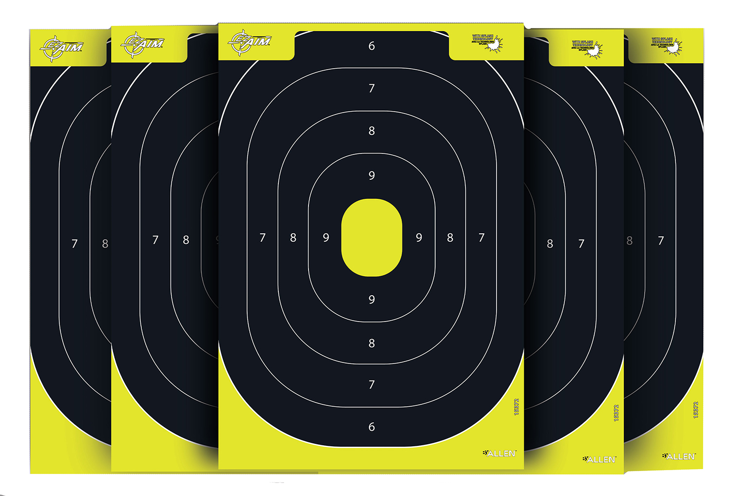 EZ-Aim Splash Reactive Paper Targets, IPSC Silhouette, Chartreuse/Black, 12.5 x 18.25 in, 30-Pack