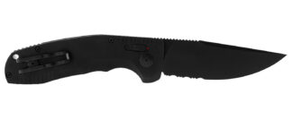 SOG SOG-TAC Auto 3.43 in Serrated Folding Knife, Black TiNi Cryo D2 Blade